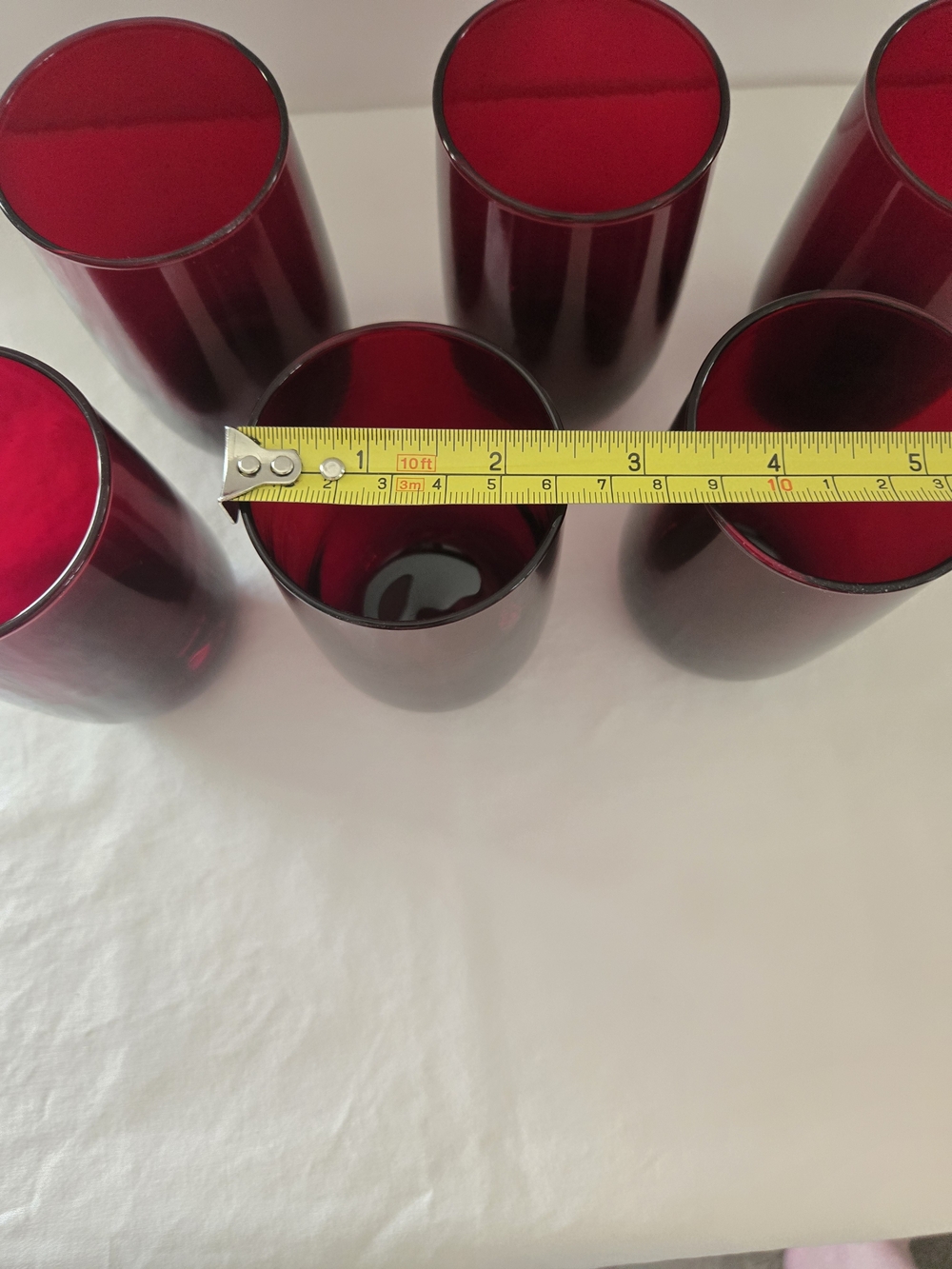 Vintage Anchor Hocking Roly Poly Ruby Red Stemless Tumblers - Set of 6 - Picture 7 of 7
